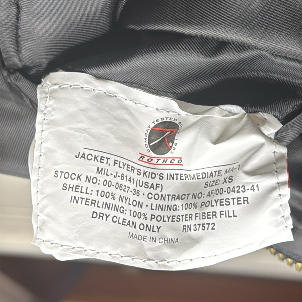 Kids Fighter Pilot Black Jacket-reversible - Picture 12 of 12